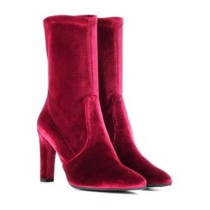 Stuart Weitzman holiday boots sz 8 burgundy